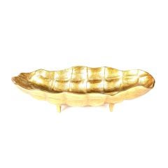 Altın Kaplama Ayaklı Oval Kase Obje