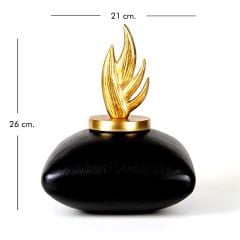Estetik Gold Bilezikli Siyah Tasarım Vazo