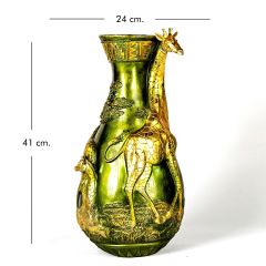 Hayvan Figürlü Egzotik Yeşil Dekor Vazo