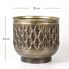 Dekoratif Mat Altın Renkli Desenli Metal Çiçeklik
