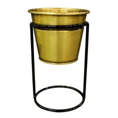 Lüks Gold Renkli Yüksek Metal Çiçeklik