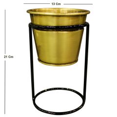 Lüks Gold Renkli Yüksek Metal Çiçeklik