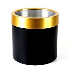 Minimalist Tasarım Altın Çerçeveli Siyah Saksı