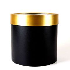 Minimalist Tasarım Altın Çerçeveli Siyah Saksı