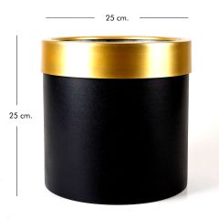 Minimalist Tasarım Altın Çerçeveli Siyah Saksı