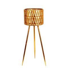 Minimalist Tasarım Altın Damla Desenli Metal Saksı