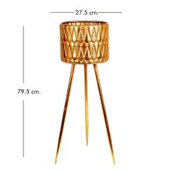Minimalist Tasarım Altın Damla Desenli Metal Saksı