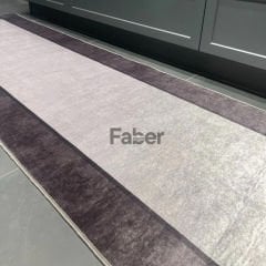 Antrasit Çerçeveli Gri Dekoratif Mutfak Halısı