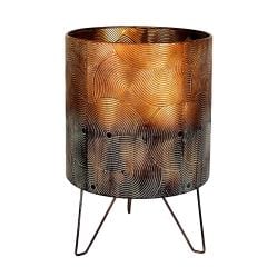 Vintage Tarzı Eskitme Bronz Ayaklı Metal Saksı