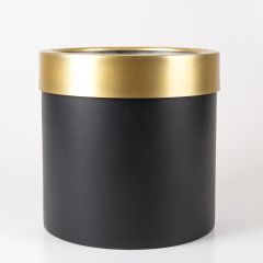 Vintage Siyah ve Altın Çerçeveli Metal Saksı
