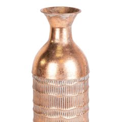Retro Bakır Desenli Eskitme Metal Vazo
