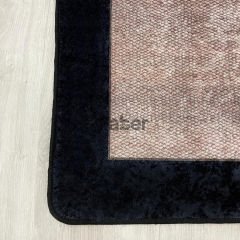 Siyah Kenarlı Kahverengi Modern Halı