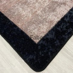 Siyah Kenarlı Kahverengi Modern Halı