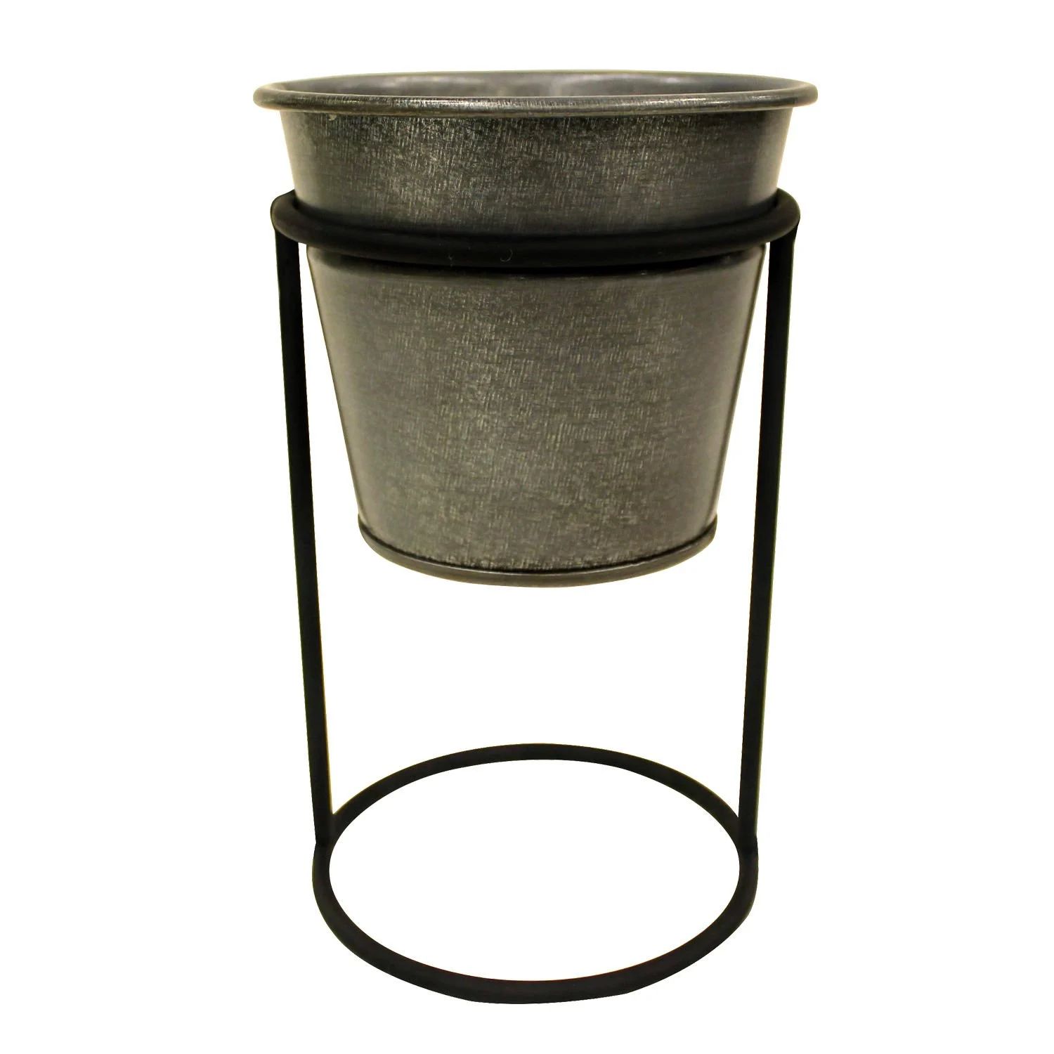 Modern Tasarım Gümüş Ayaklı Metal Saksı