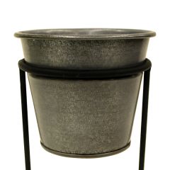 Modern Tasarım Gümüş Ayaklı Metal Saksı