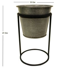 Modern Tasarım Gümüş Ayaklı Metal Saksı