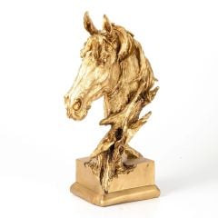 Dekoratif Gold At Heykeli Obje