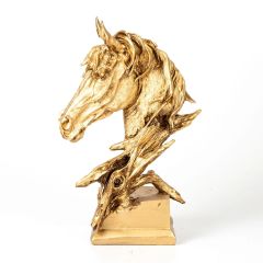 Dekoratif Gold At Heykeli Obje