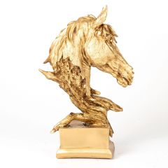 Dekoratif Gold At Heykeli Obje