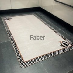 Kabak Motifli Kare Desenli Mutfak Halısı