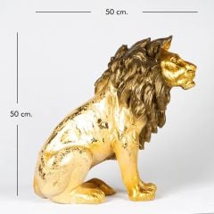 Dekoratif Gold Kaplama Aslan Obje