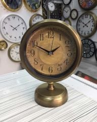 Antik Eskitme Gold Pirinç Dekoratif Masa Saati