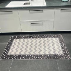 Gri Zigzag Desenli Mutfak Halısı 100x200