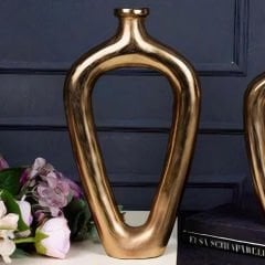 Modern Gold Metal İkili Set Dekoratif Vazo
