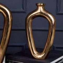 Modern Gold Metal İkili Set Dekoratif Vazo