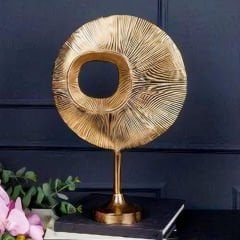 Modern Kabartma Desenli Gold Dekoratif Obje