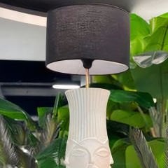 Modern Beyaz Yüz Figürlü Dekoratif Abajur