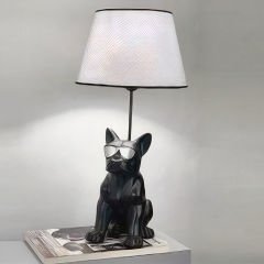 Modern Fransız Bulldog Figürlü Dekoratif Abajur