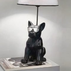 Modern Fransız Bulldog Figürlü Dekoratif Abajur
