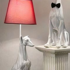 Modern Kırmızı Hayvan Motifli Dekoratif Abajur