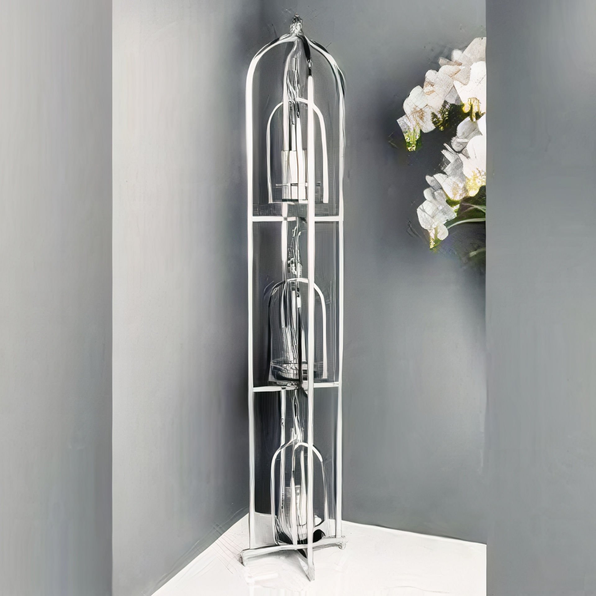 Gümüş Metal Fener Dekoratif Mumluk