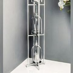 Gümüş Metal Fener Dekoratif Mumluk