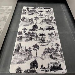 Vintage Manzara Desenli Mutfak Halısı