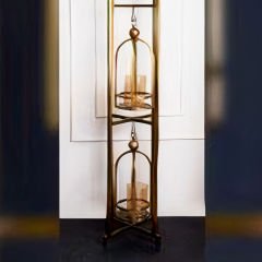 Gold Kaplama Metal Fener Dekoratif Mumluk