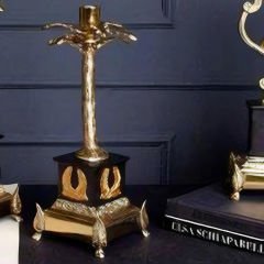 Gold Palmiye Tasarımlı Siyah Detaylı Küçük Dekoratif Obje