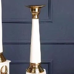 Gold Beyaz Obelisk Tasarımlı Dekoratif Küçük Şamdan