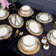 Gold Desenli Porselen 30 Parça 6 Kişilik Yemek Takımı