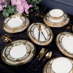 Gold Desenli Porselen 30 Parça 6 Kişilik Yemek Takımı