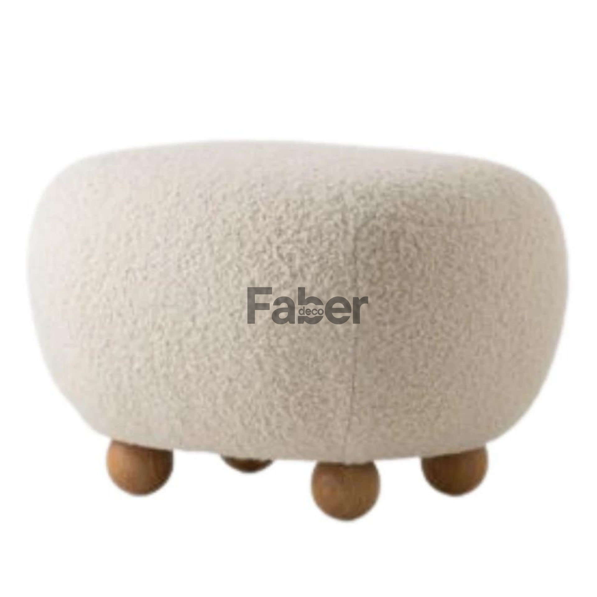 Bola Ahşap Ayaklı Modern Puf