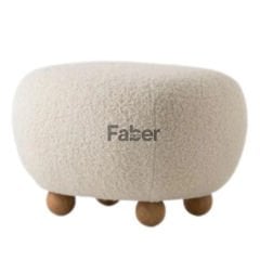 Bola Ahşap Ayaklı Modern Puf