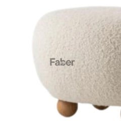 Bola Ahşap Ayaklı Modern Puf