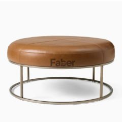 Eskitme Gold Metal Ayaklı Deri Modern Puf