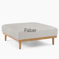 Kales Ahşap Ayaklı Modern Puf