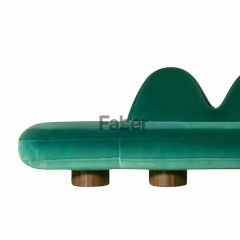 Prosca Yeşif Kadife Dekoratif Modern Bench