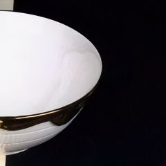 Gold Çerçeveli Dekoratif Oval 6 Parça Çorba Kasesi