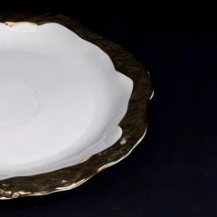 Gold Kenar Desenli Porselen 6 Parça Servis Tabağı